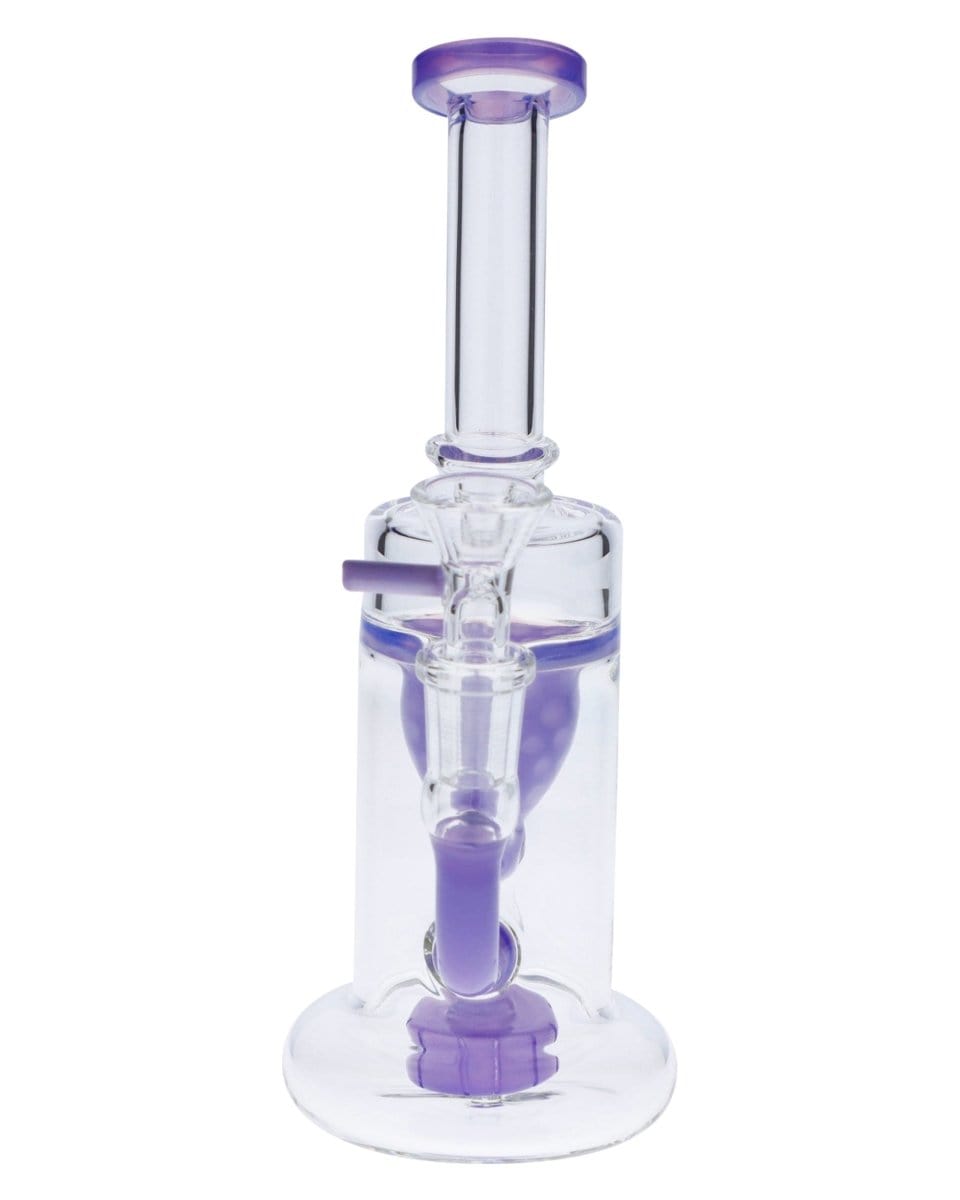 Valiant Distribution Bent Neck Water Pipe w/Bowl & Quartz-Milky Purple-8 in(RCL-S-025MPP)