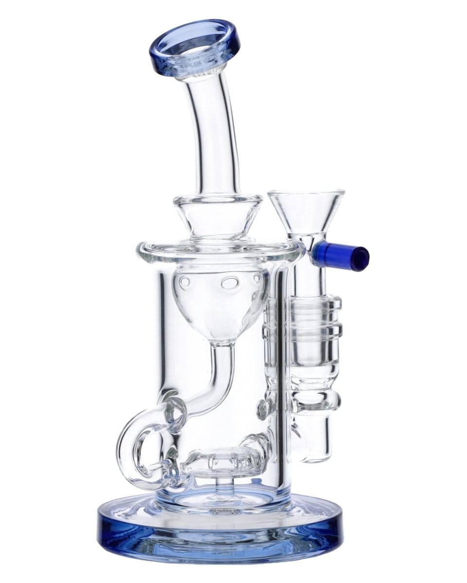 Daily High Club Dab Rig Blue Bent Neck Incycler Water Pipe