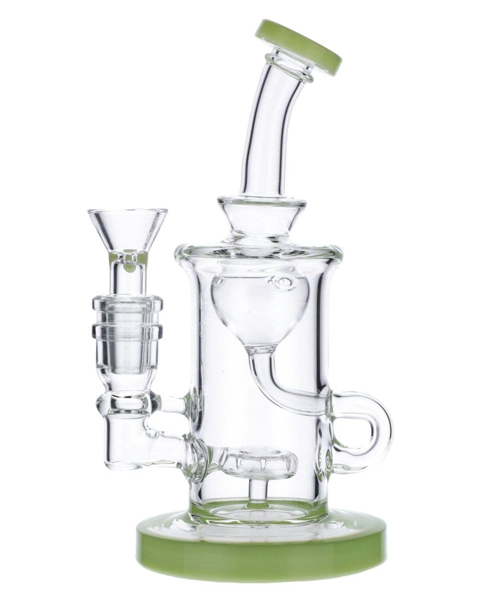 Daily High Club Dab Rig Milky Green Bent Neck Incycler Water Pipe