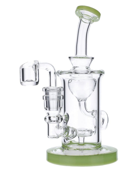 Daily High Club Dab Rig Milky Green Bent Neck Incycler Water Pipe