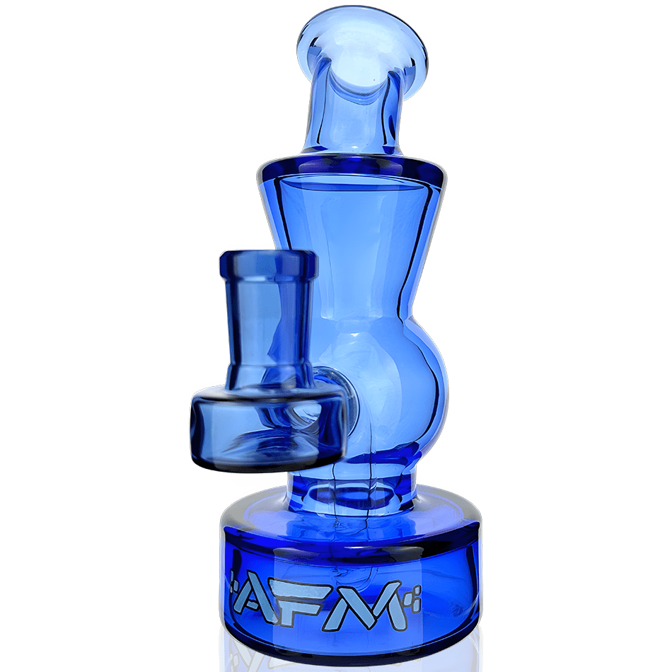 AFM Smoke Dab Rig Ink Blue 6" Full Color Glass Mini Dab Rig