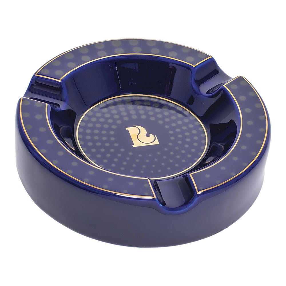 Lucienne Ashtray Blue Tapered Dots Round Ceramic Cigar Ashtray