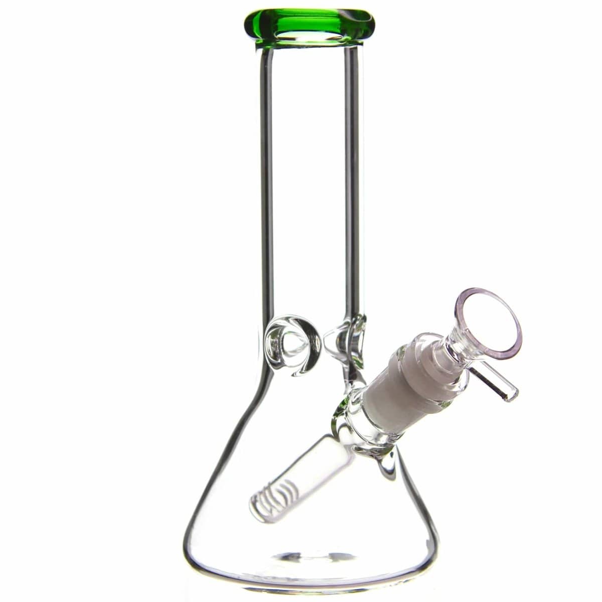 Himalayan Glass Glass Green Accented Little Beaker Bong