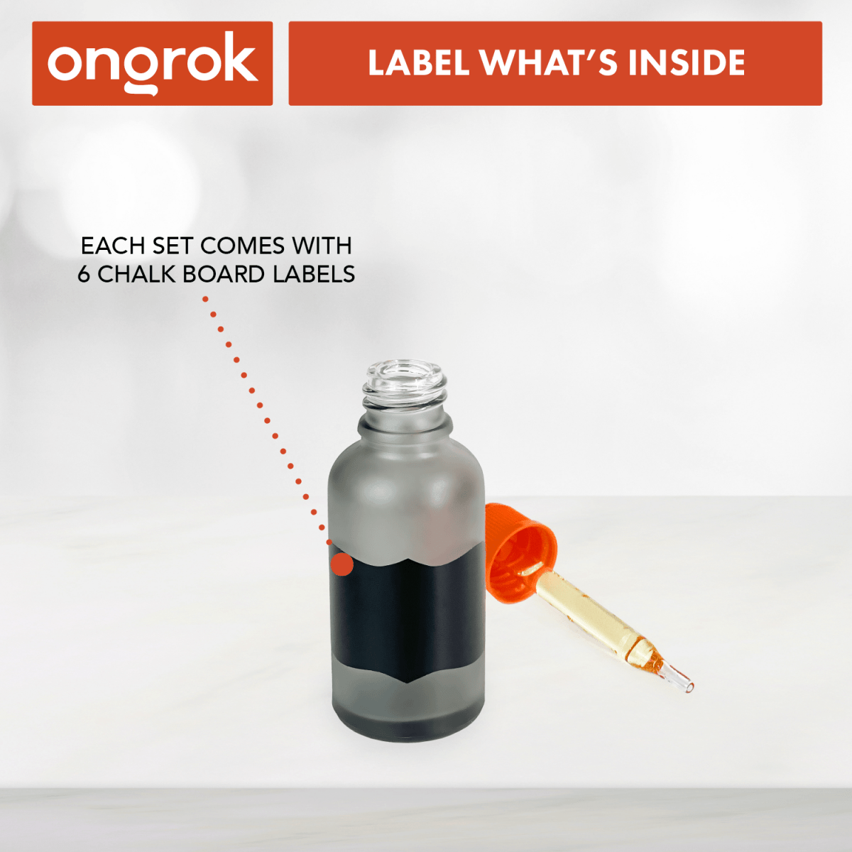 ONGROK USA Glass Dropper Jars, 6 pack