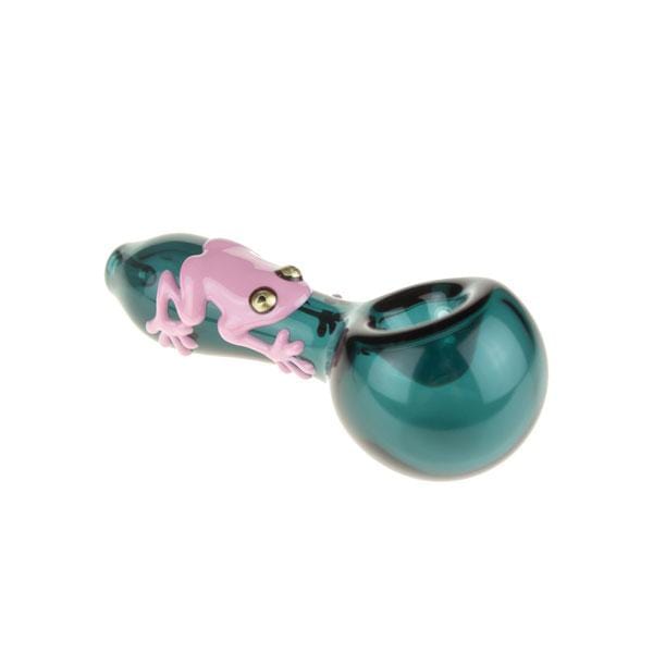 Daily High Club Hand Pipe Pink Frog Teal Spoon Pipe