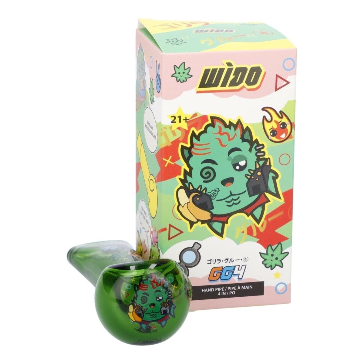 Wido Hand Pipe 4" GG4 Hand Pipe - Transparent Green