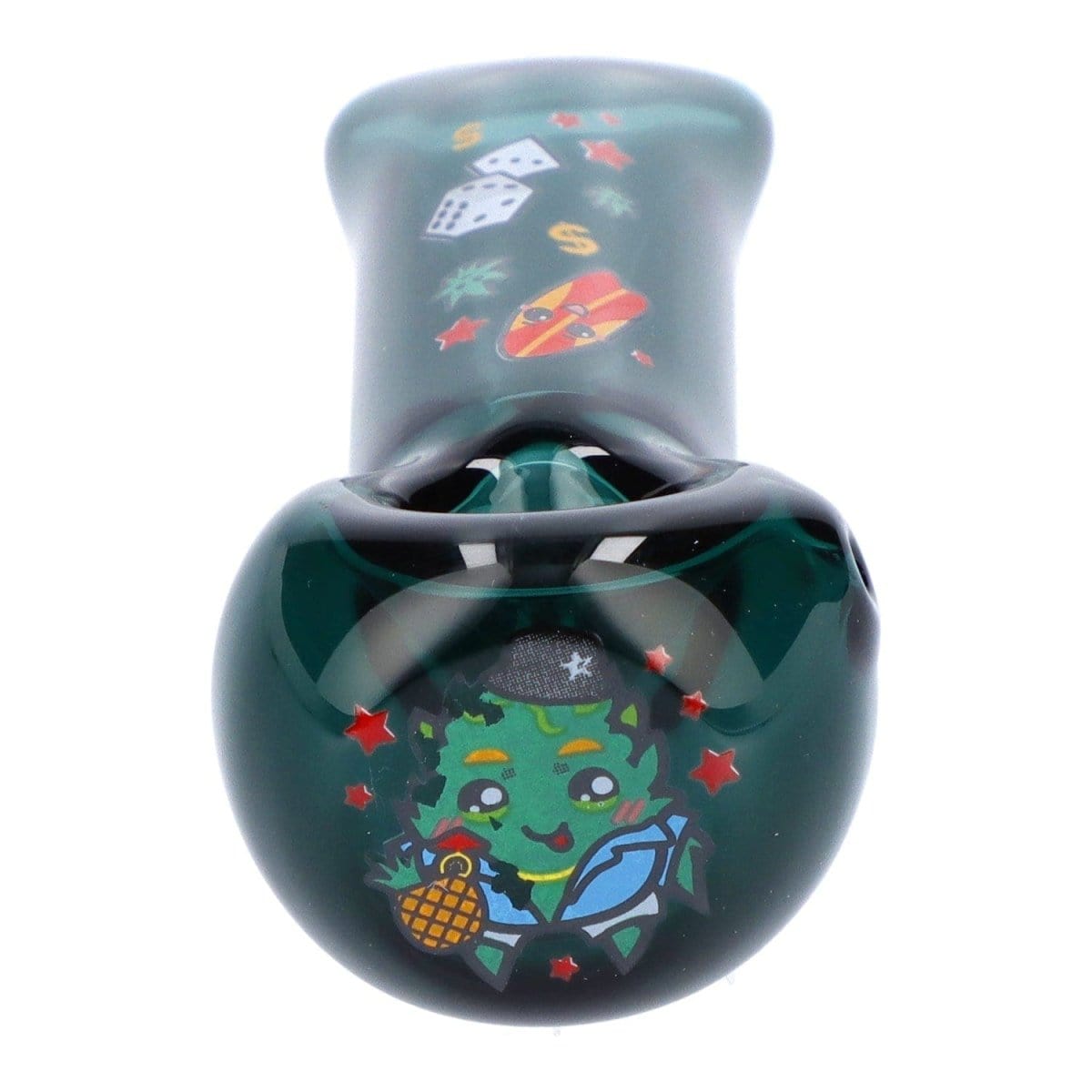 Wido Hand Pipe 4" Pineapple Express Hand Pipe - Transparent Teal