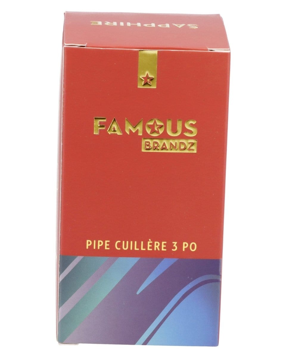 Famous Brandz Famous X 3" Sapphire Fumed Spoon Hand Pipe