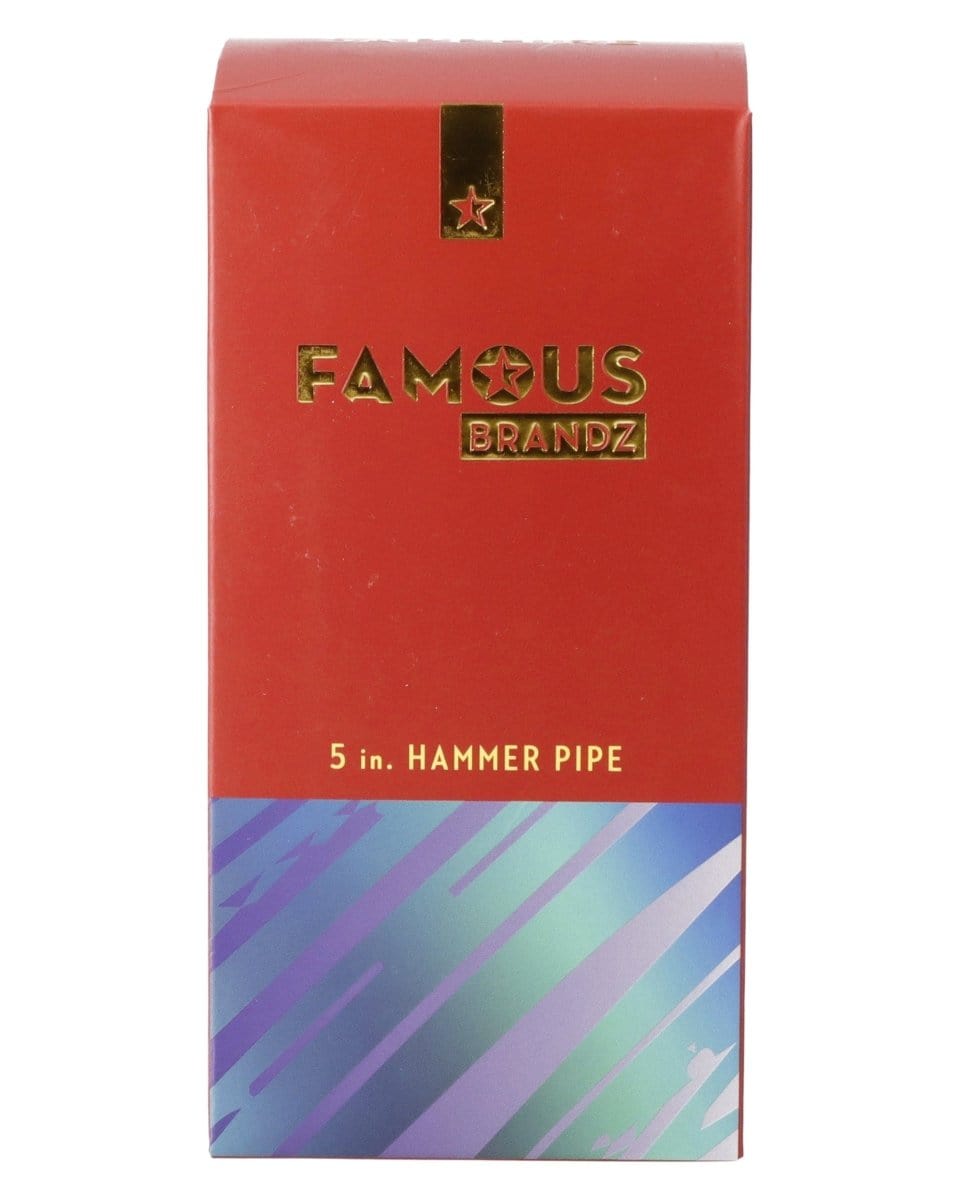 Famous Brandz Hand Pipe Famous X 4" Sapphire Fumed Hammer Pipe