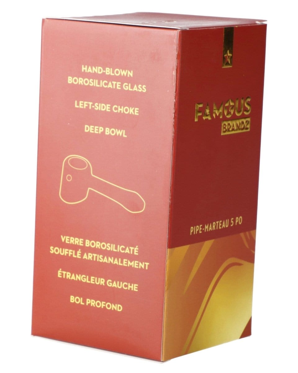 Famous Brandz Hand Pipe Famous X 4" Gold Fumed Hammer Pipe