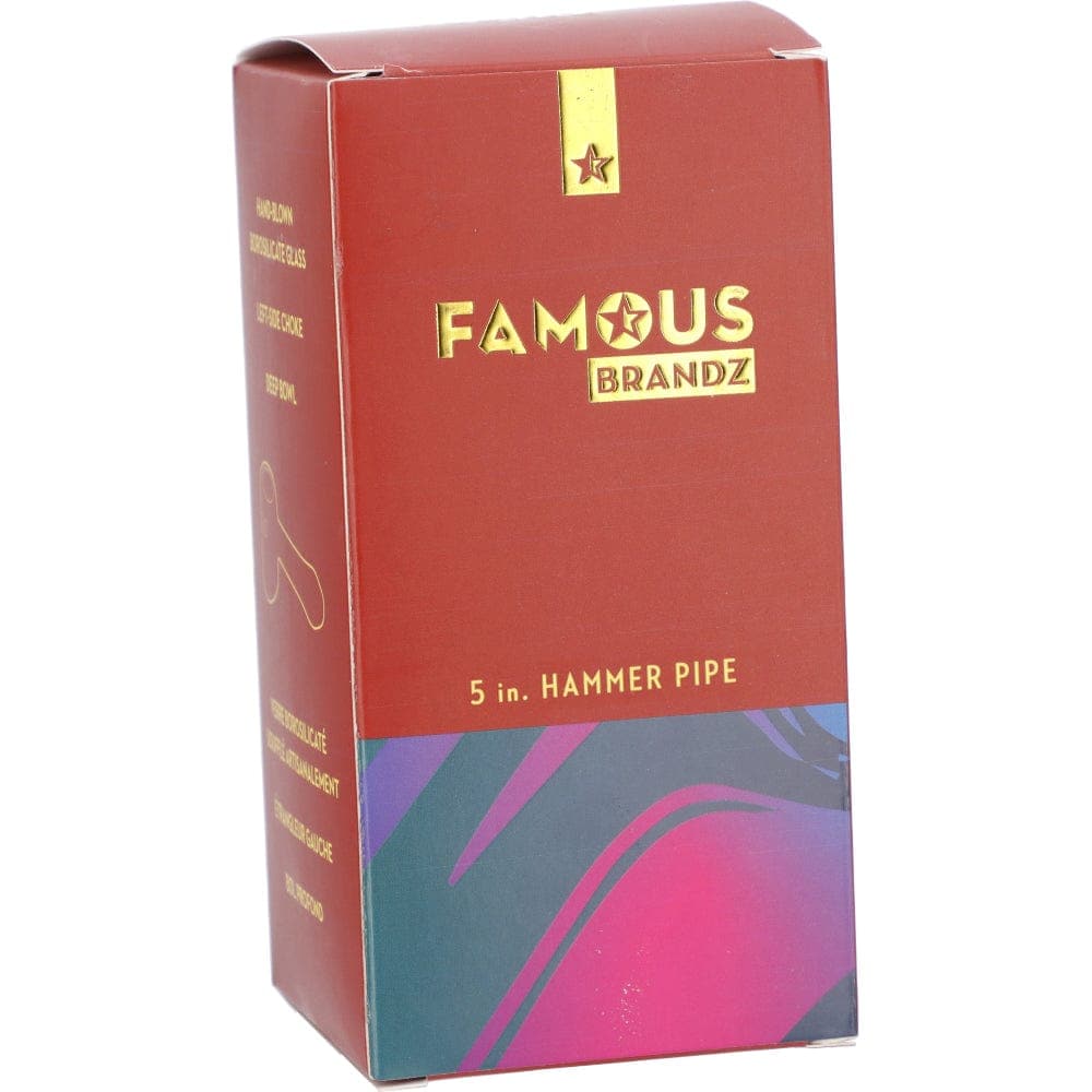 Famous Brandz Hand Pipe Famous X 4" Prism Fumed Hammer Pipe B5531RB