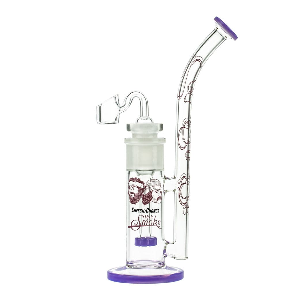 Cheech and Chong Up in Smoke Dab Rig Milky Purple Tied Stick 10" Dab Rig