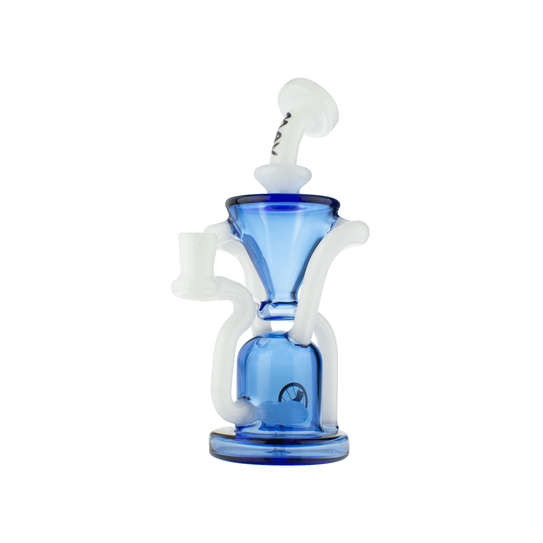 MAV Glass Dab Rig White and Ink Blue The Humboldt Recycler