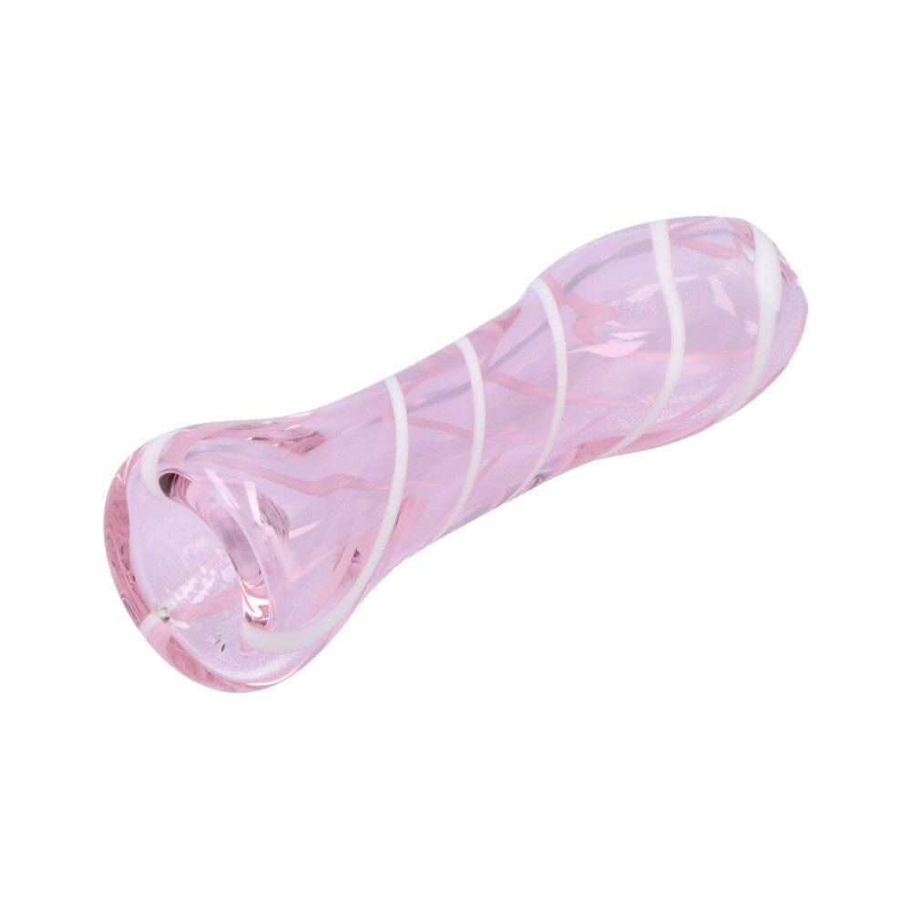 Daily High Club Hand Pipe Pink Striped Chillum