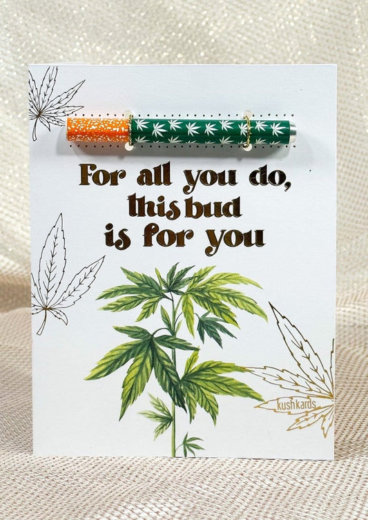 KushKards Greeting Cards 🌱 Bud For You Thank You Cannabis Greeting Card