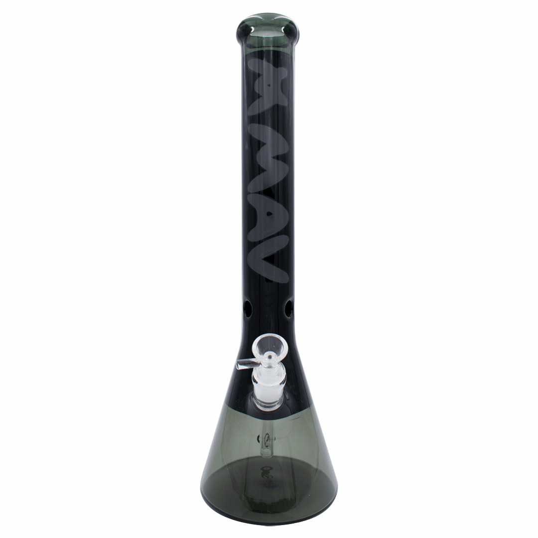 MAV Glass Bong Black on T. Black 18" Color Float Beaker Bong