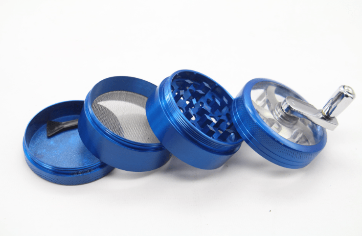 Cloud 8 Smoke Accessory Grinder Blue / 2.5 Inches 4 Piece Hand Crank Grinder