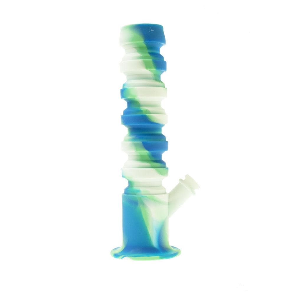 Daily High Club Water Pipe Blue white 11.5inch flexible straight water pipe with glass bowl