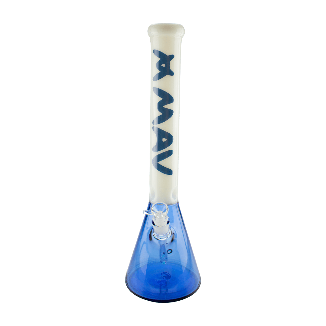 MAV Glass Bong Blue 18" Color Float Sleeve Beaker Bong