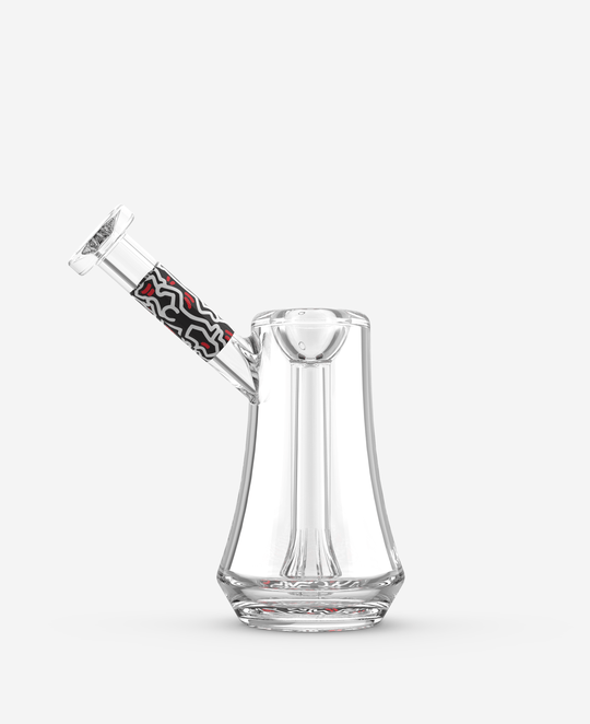 K. Haring Glass Collection Hand Pipe blkredwht K.Haring Bubbler