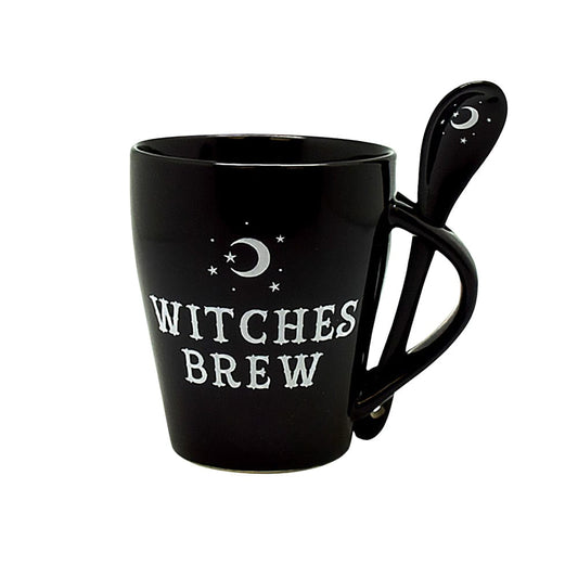 Daily High Club Home & Garden Witches Brew Ceramic Mug w/ Spoon Set - 10oz
