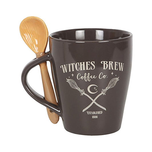 Gift Guru Witch's Brew Coffee Co Mug w/ Ceramic Spoon - 10oz