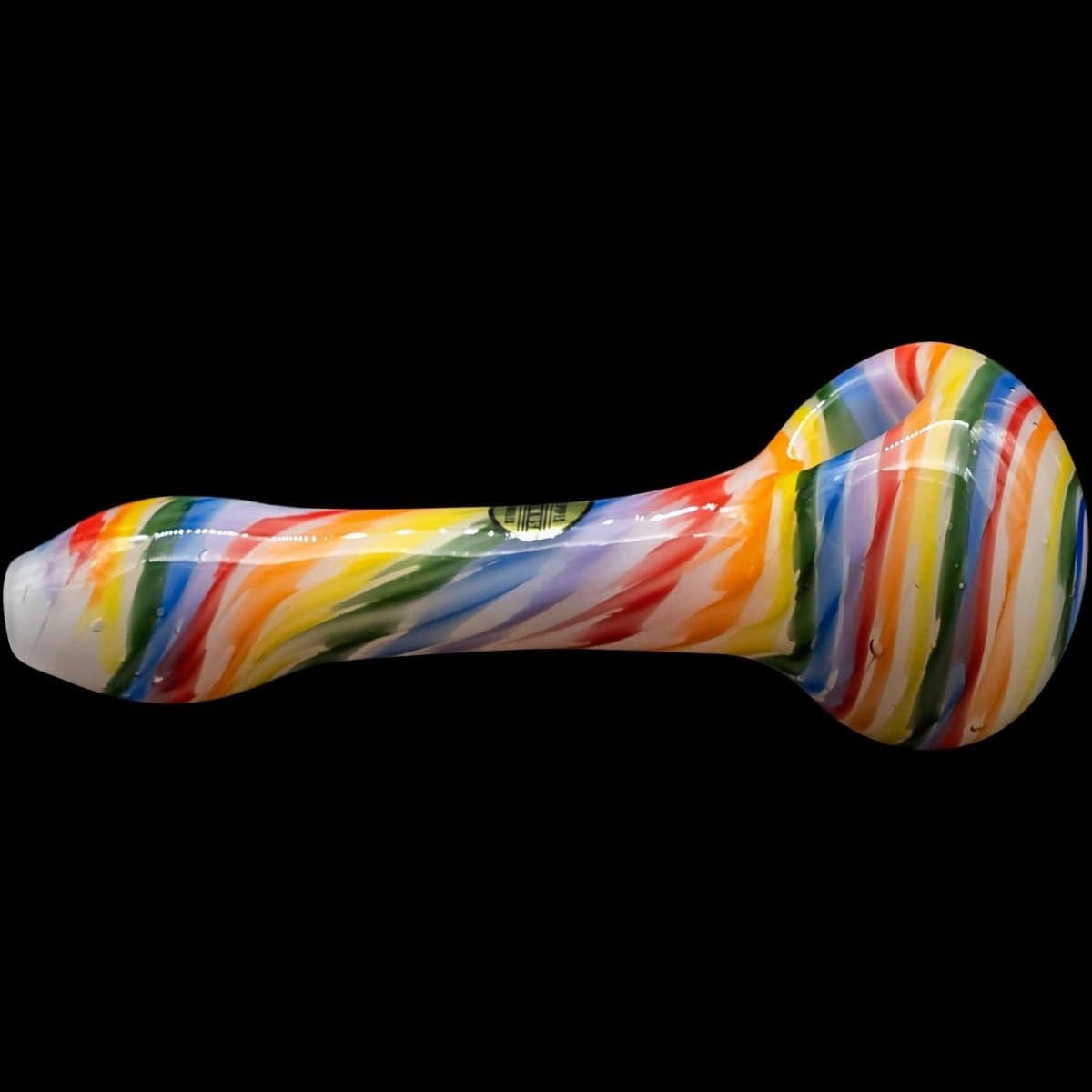 LA Pipes Hand Pipe "Rainbow Tie-Dye" Glass Spoon Pipe on White