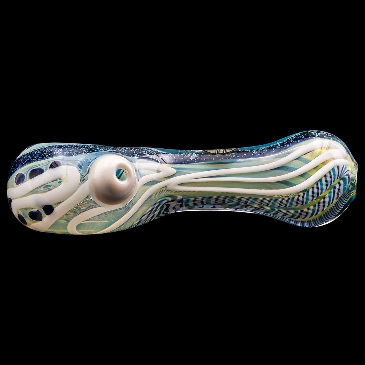 LA Pipes Hand Pipe "Pancake" Dichroic Color-Changing Spoon Glass Pipe