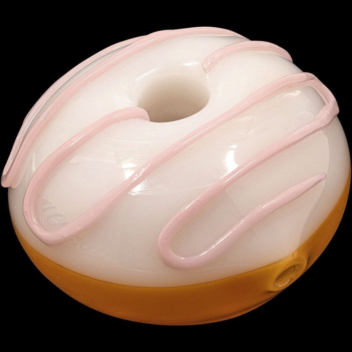 LA Pipes Hand Pipe Strawberry Frosting "Frosted Donut" Glass Pipe