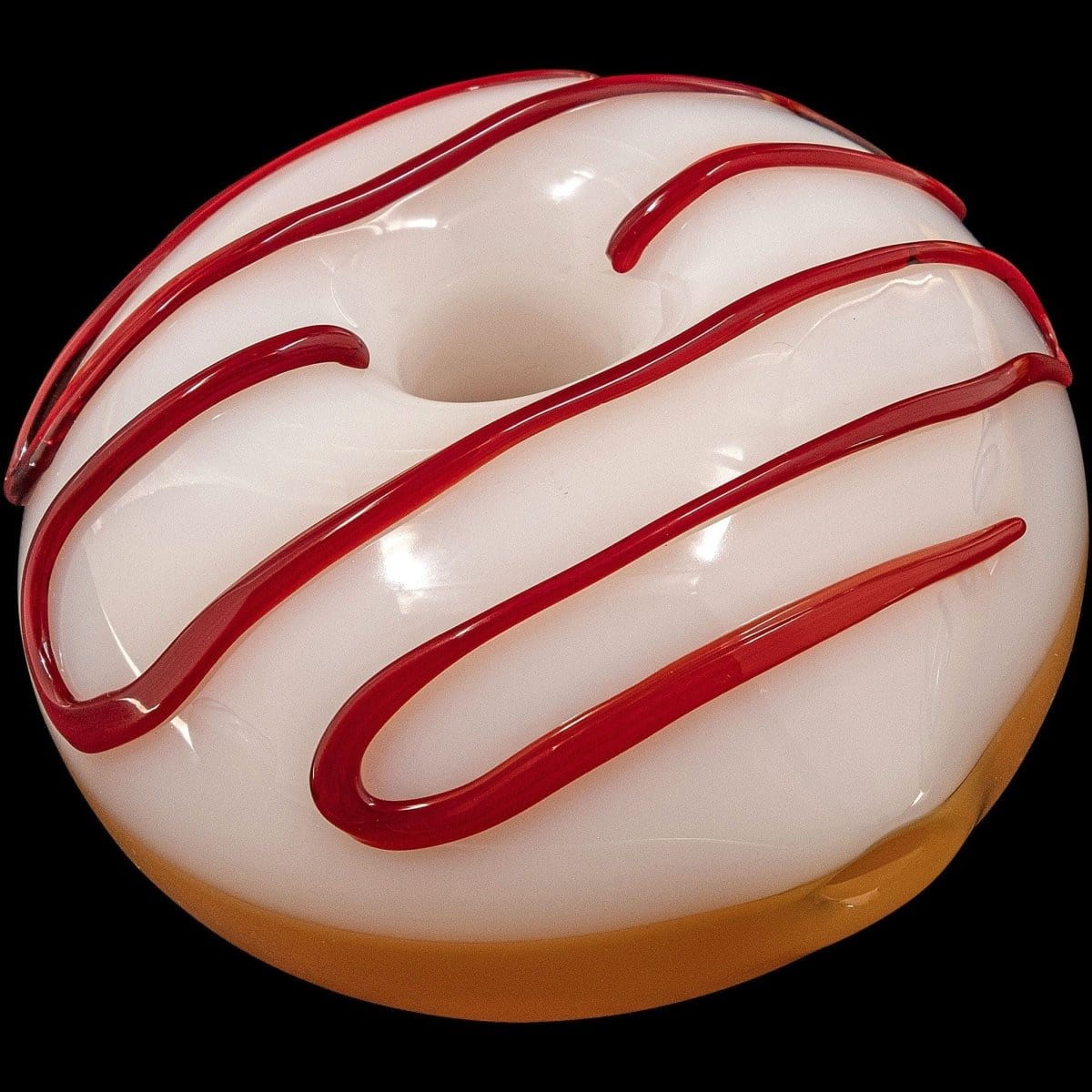 LA Pipes Hand Pipe Cherry Frosting "Frosted Donut" Glass Pipe