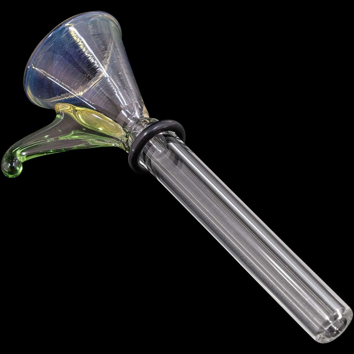 LA Pipes Smoking Accessory Green 9mm Funnel Slide Bowl with Handle for Pull-Stem Bongs