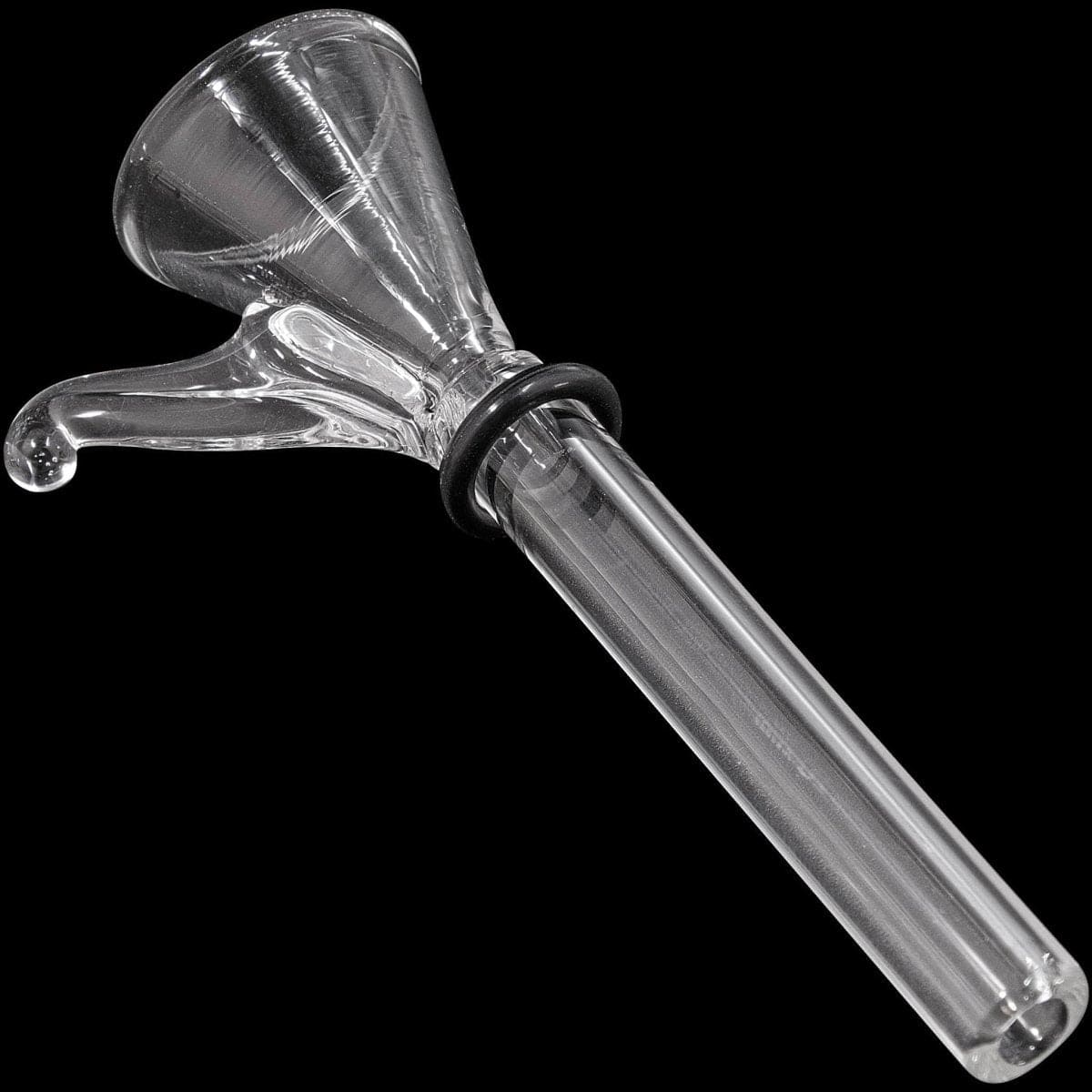 LA Pipes Smoking Accessory Clear 9mm Funnel Slide Bowl with Handle for Pull-Stem Bongs