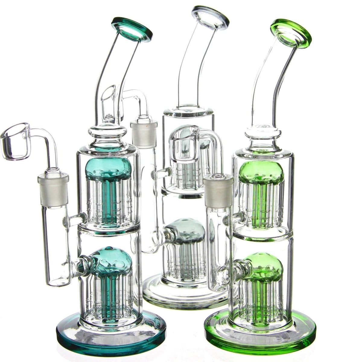 Benext Generation Glass Double Jammer Tree Perc Dab Rig