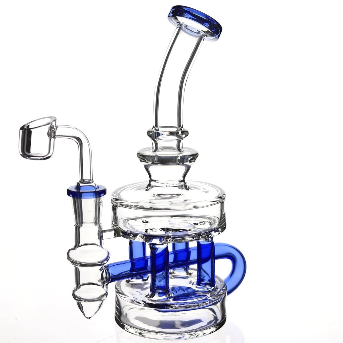 Lotus Glass Blue Double Puck Dab Rig