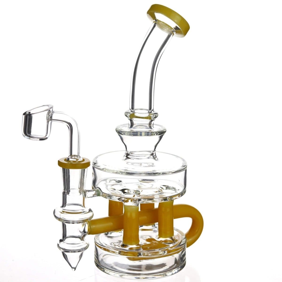 Lotus Glass Yellow Double Puck Dab Rig