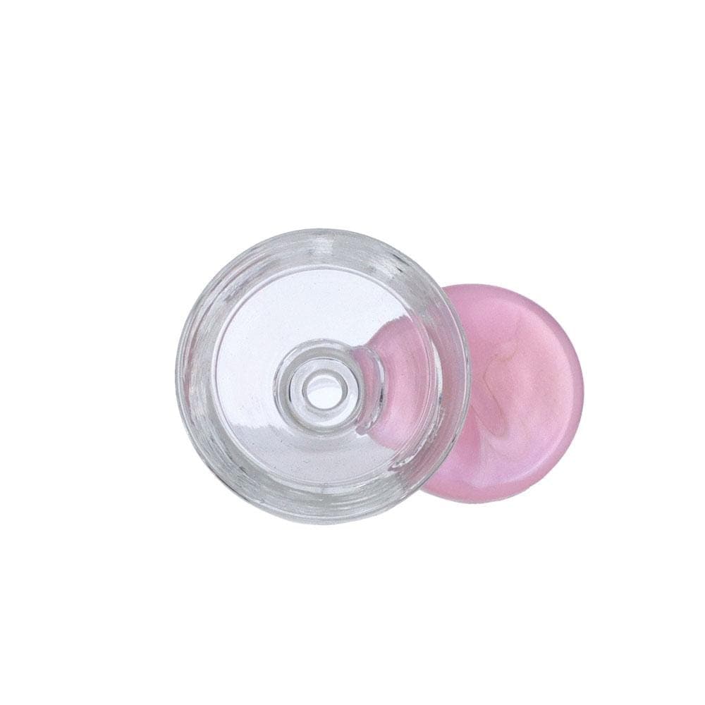 Famous Brandz Bong Bowl Milky Pink 14mm Male Glass Bowl with Handle
