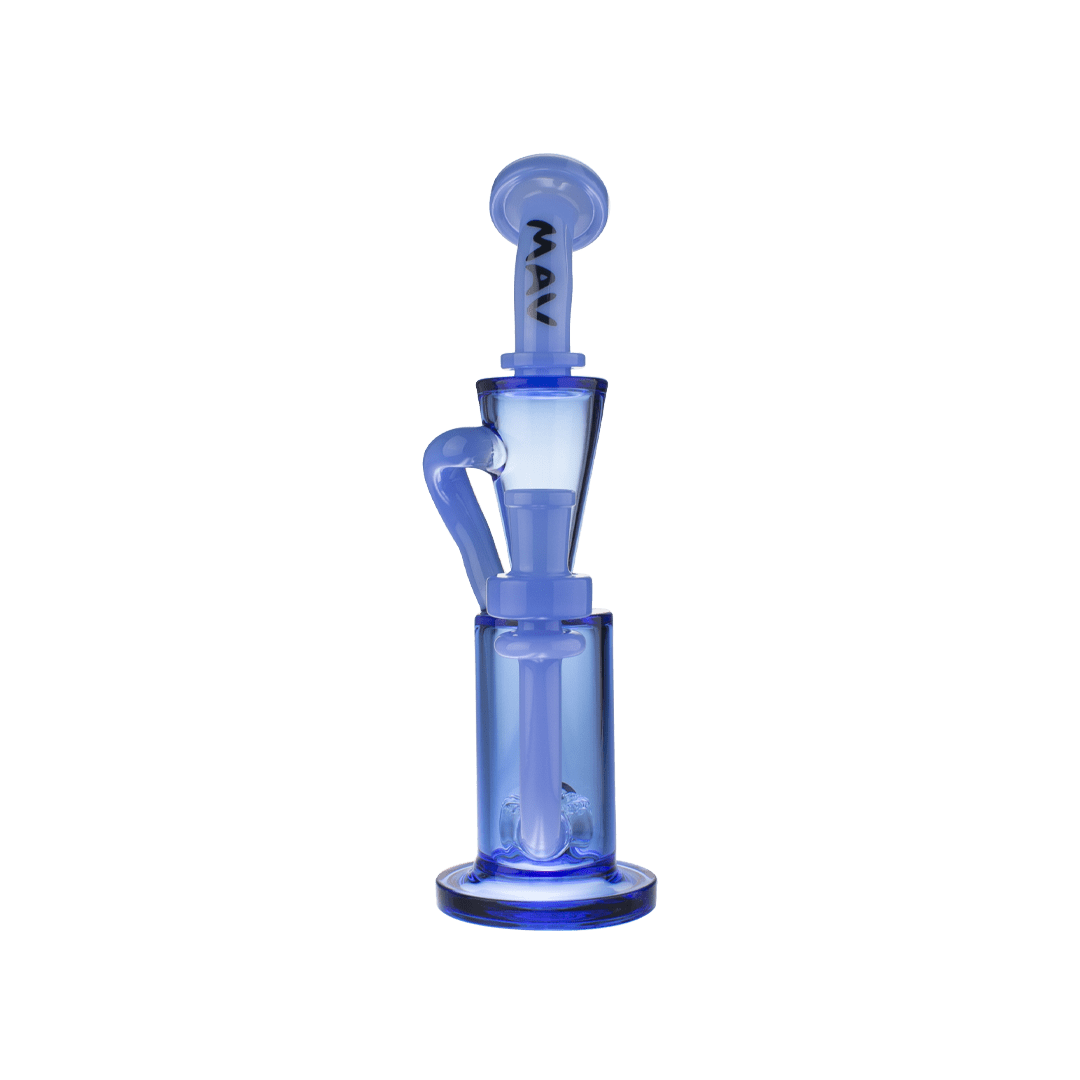 MAV Glass Dab Rig Blue lavender Echo Park Recycler Rig