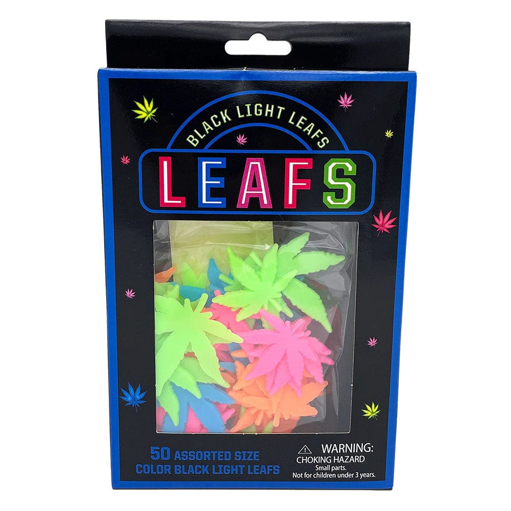 Gift Guru Hemp Leaves | Black Light Wall Stickers - 50pk/Assorted Colors