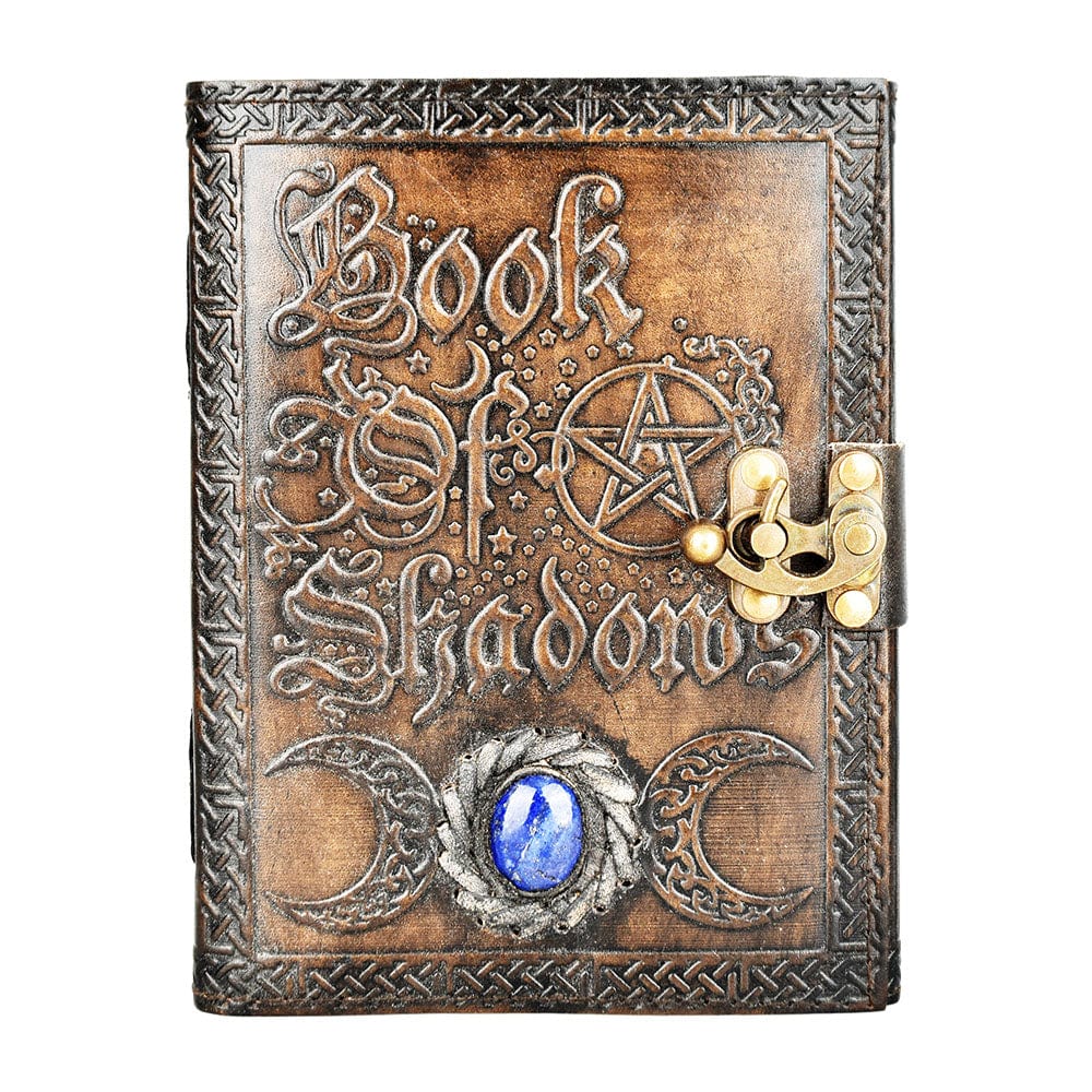 Gift Guru Book Of Shadows Embossed Leather Journal w/ Metal Closure - 6"x8"