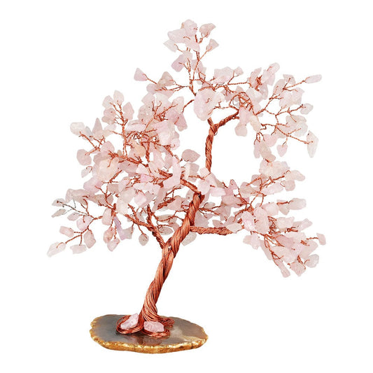 Gift Guru Home Decor Decorative Rose Quartz Crystal Wire Tree