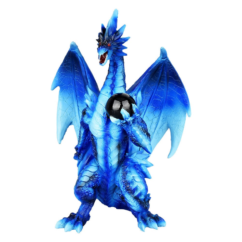 Gift Guru Orb-Wielding Dragon Guardian Decorative Resin Figurine - 7.5"