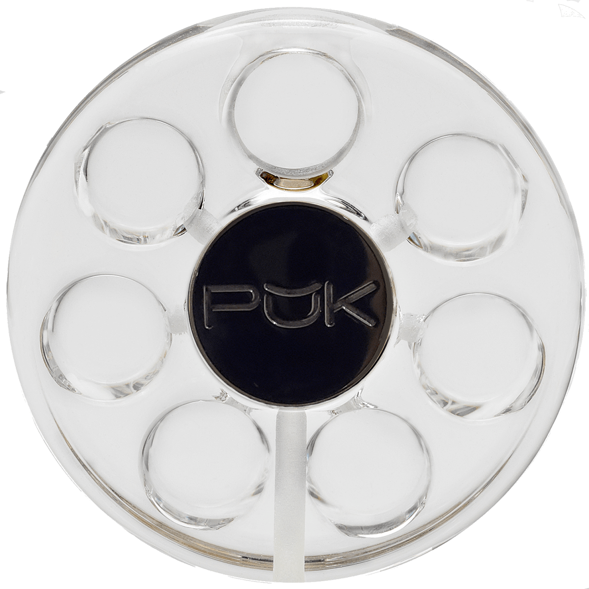 PUK ONLINE STORE Glass PŬK with Black Center Glass PŬK Cannabis Container and Smoking Device