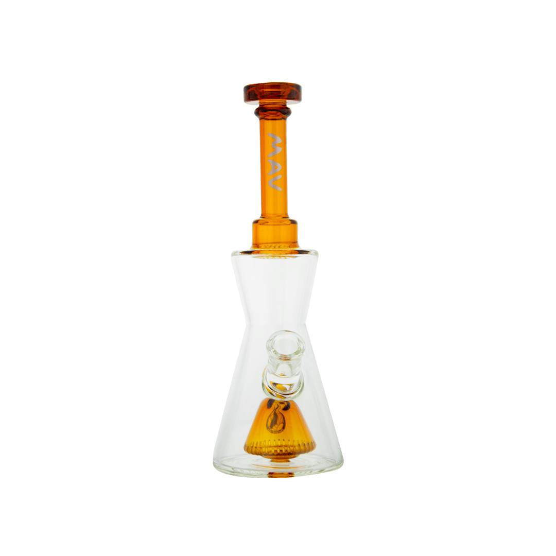 MAV Glass Bong Amber Pyramid Hourglass Bong