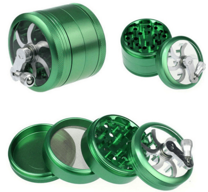 Cloud 8 Smoke Accessory Grinder Green / 2.2 Inches 4 Piece Hand Crank Grinder