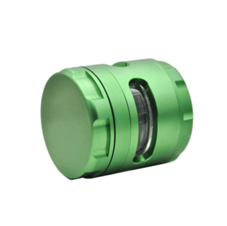 Cloud 8 Smoke Accessory Grinder Green 3" Aluminum Grip Edge Grinder with Chamber Windows