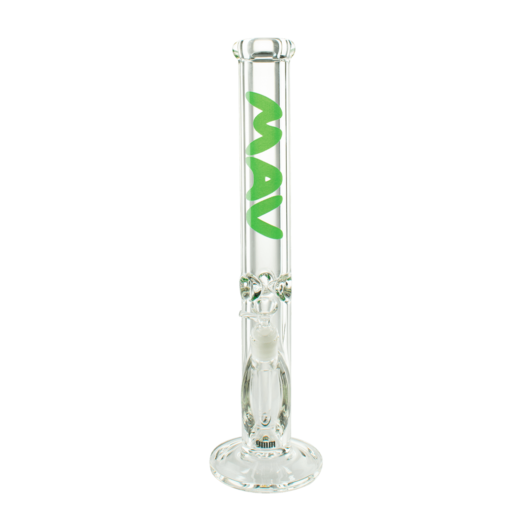 MAV Glass Bong Green 18" x 9mm Straight Tube