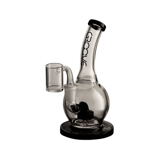 Groove BlkClear Groove Bubbler Rig With Base Water Pipe 7"
