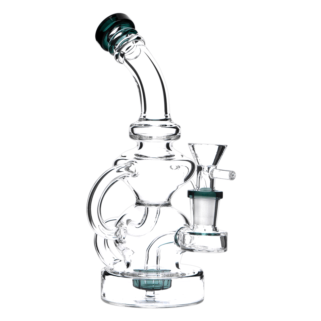 HB King Water Pipe Teal HB King 8" Hourglass Tubed Perc Water Pipe