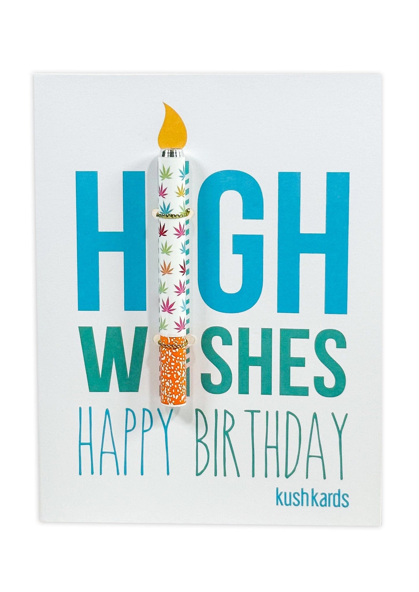 KushKards Greeting Cards One Hitter Kard 🎉 High Wishes Birthday Cannabis Greeting Card