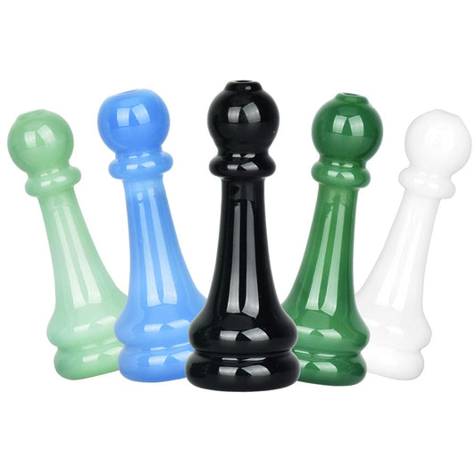 Gift Guru Hand Pipe 5PC SET - Pulsar Chess Pawn Chillum Pipe - 3"/Colors Vary